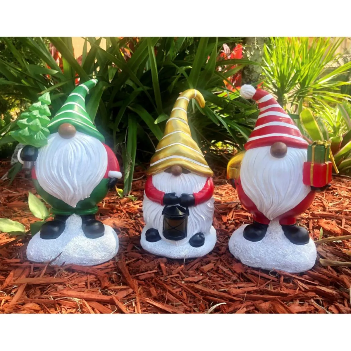 Winter Lane Set Of 3 Led Holiday Gnomes With 4-Hour Timers Online