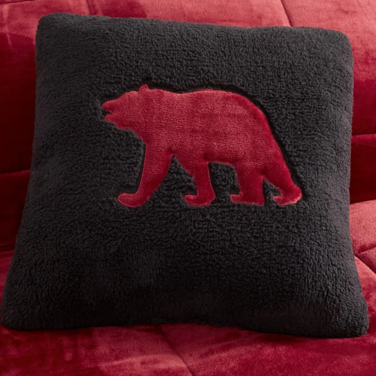 Woolrich Alton 3-Piece Red/Black Plush To Sherpa Twin Comforter Set Discount